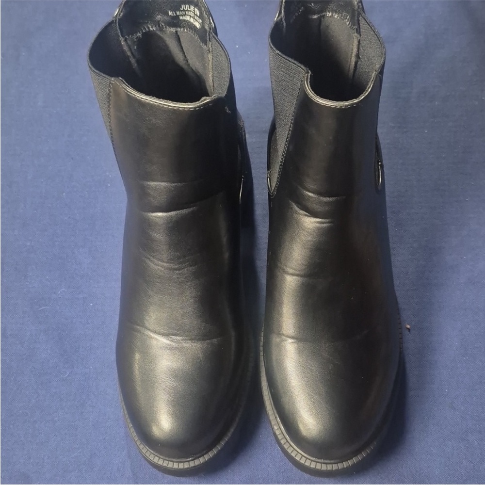 Juliet Holy Lug Sole Platform Ankle Booties Chelsea Slip On Chunky Combat Boots - Picture 11 of 11
